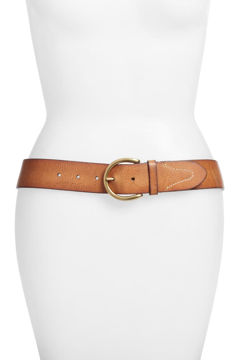 Campus Leather Belt, Main, color, TAN