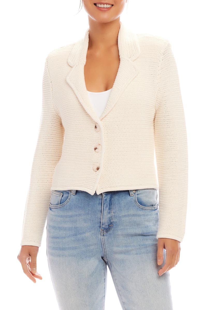 Karen Kane Open Stitch Sweater Blazer, Main, color, 