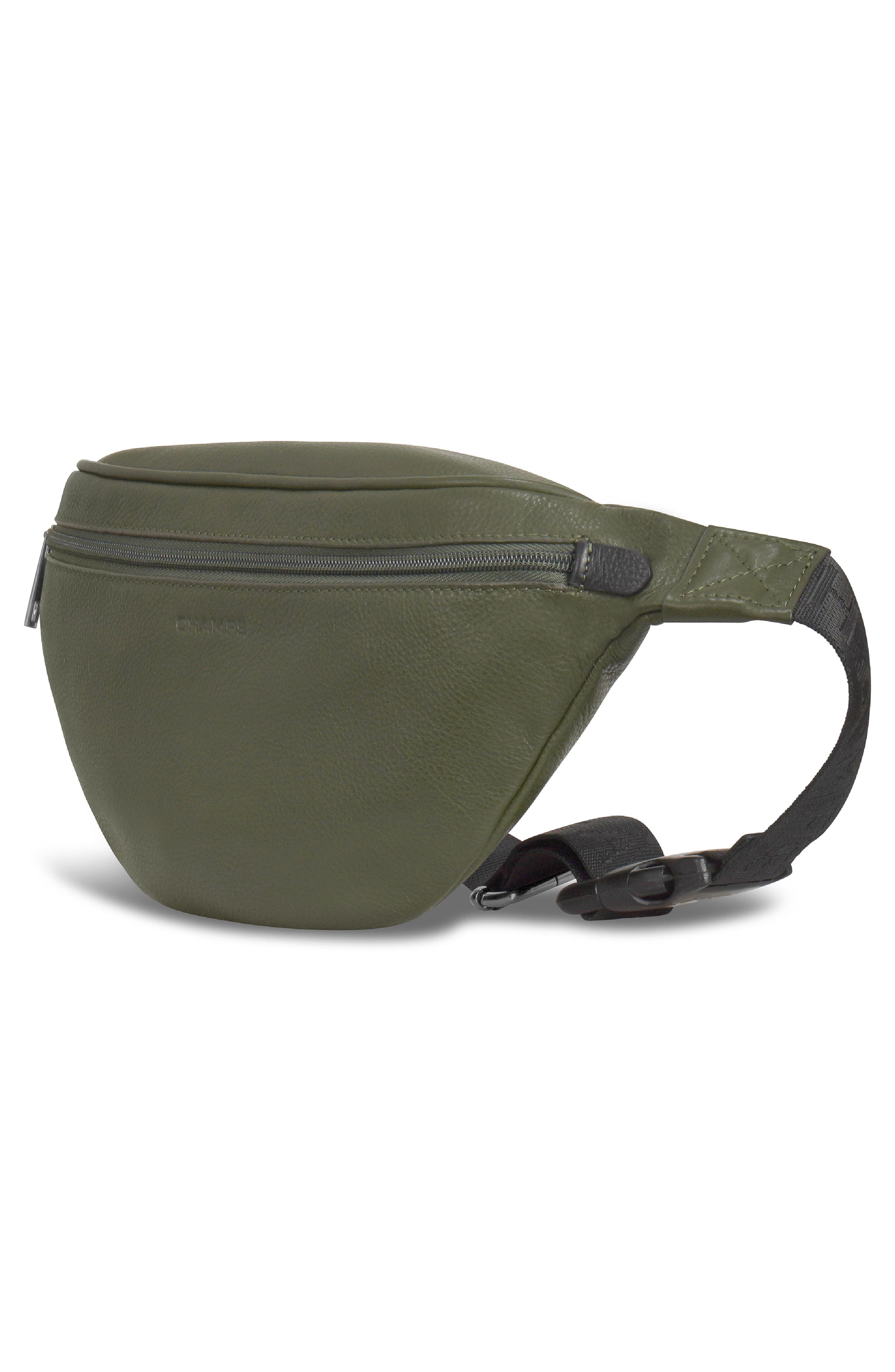 CHAMPS Leather Belt Bag, Alternate, color, Khaki