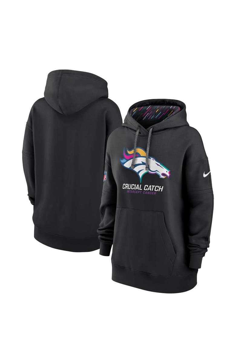 Nike Women's Nike  Black Denver Broncos 2024 NFL Crucial Catch Club Pullover Hoodie, Main, color, 