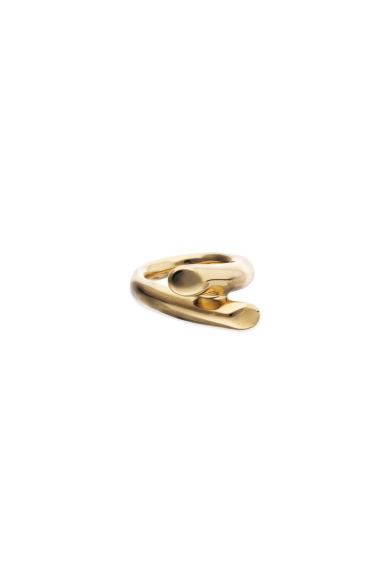 18K Gold-Plated Ring In The Shape Of Tubes, Alternate, color, Gold