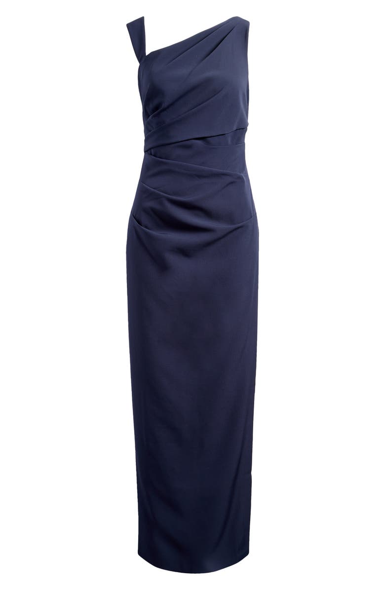 Vince Camuto Draped Asymmetric Gown, Alternate, color, Navy