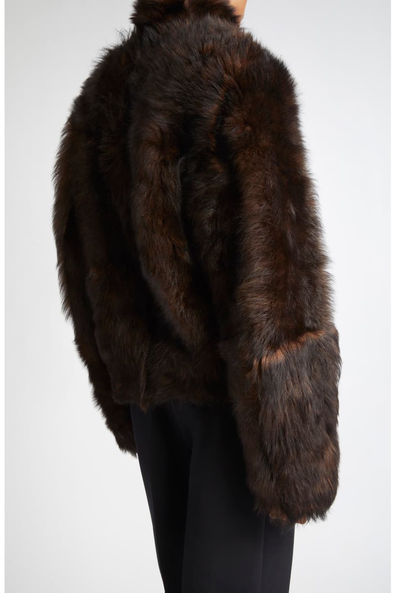 Genuine Shearling Jacket, Alternate, color, DARK BROWN