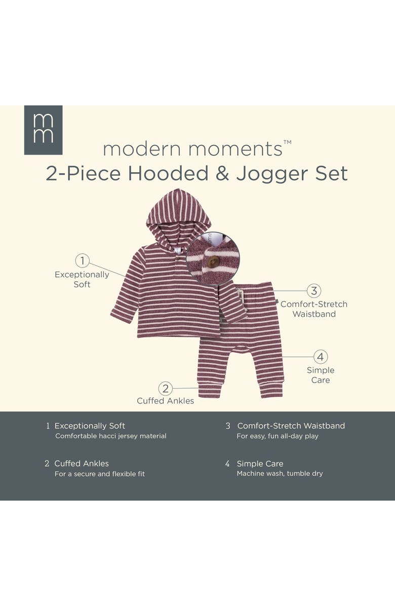 Modern Moments<sup>™</sup> by Gerber Hooded Brushed Hacci Top & Jogger Set, Alternate, color, Rose