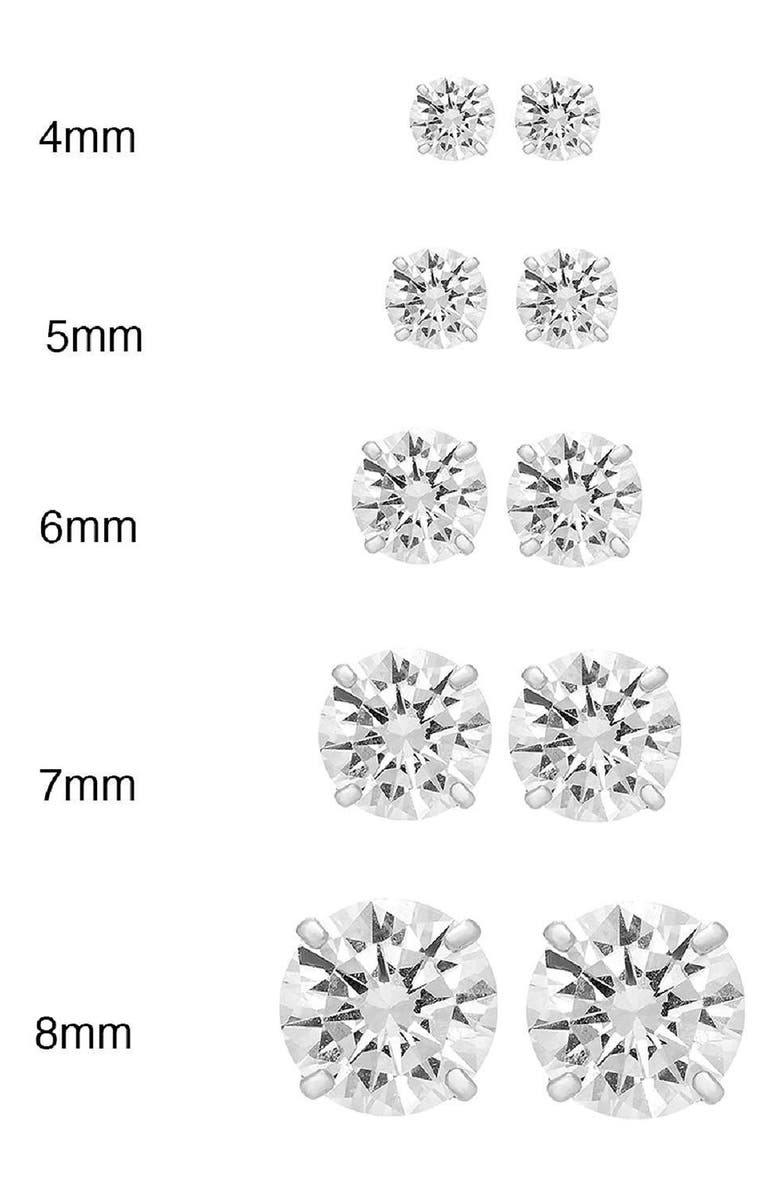 A&M 14K Gold Cubic Zirconia 6mm Stud Earrings, Alternate, color, White