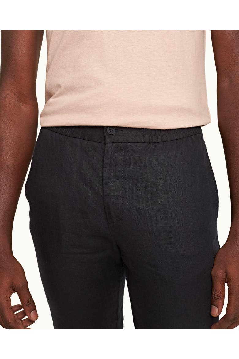 Cornell Linen Tailored Fit Washed Linen Trousers, Alternate, color, NIGHT IRIS II