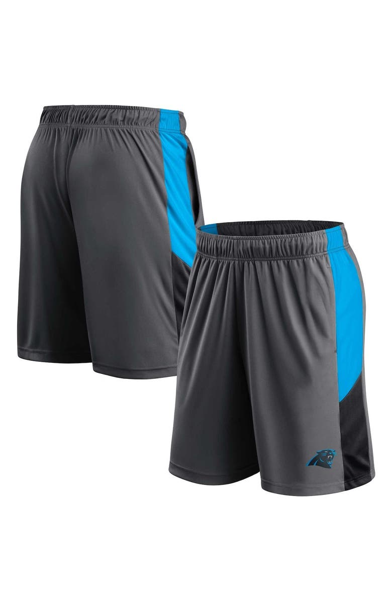 FANATICS Men's Fanatics Branded Gray Carolina Panthers Big & Tall Team Shorts, Main, color,
