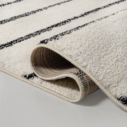 Jonathan Y Williamsburg Minimalist Stripe Area Rug In Cream/black