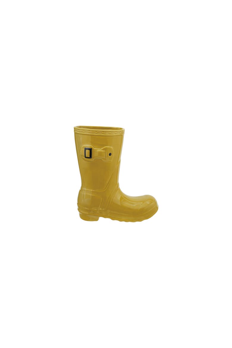 Sunshine Dolomite Boot Vase, Main, color, Yellow