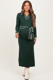 PinkBlush Soft Stretchy Rib Fitted Sweater Midi Dress