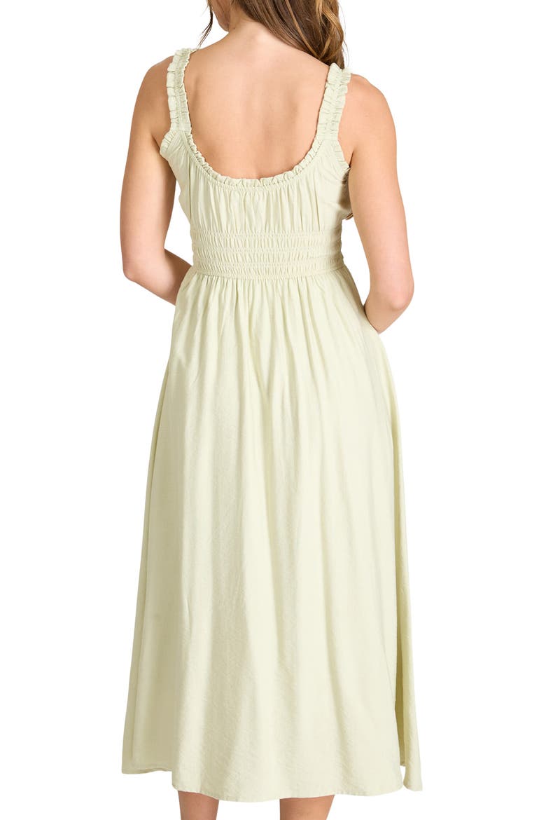 Shirred Midi Dress, Alternate, color, SAGE
