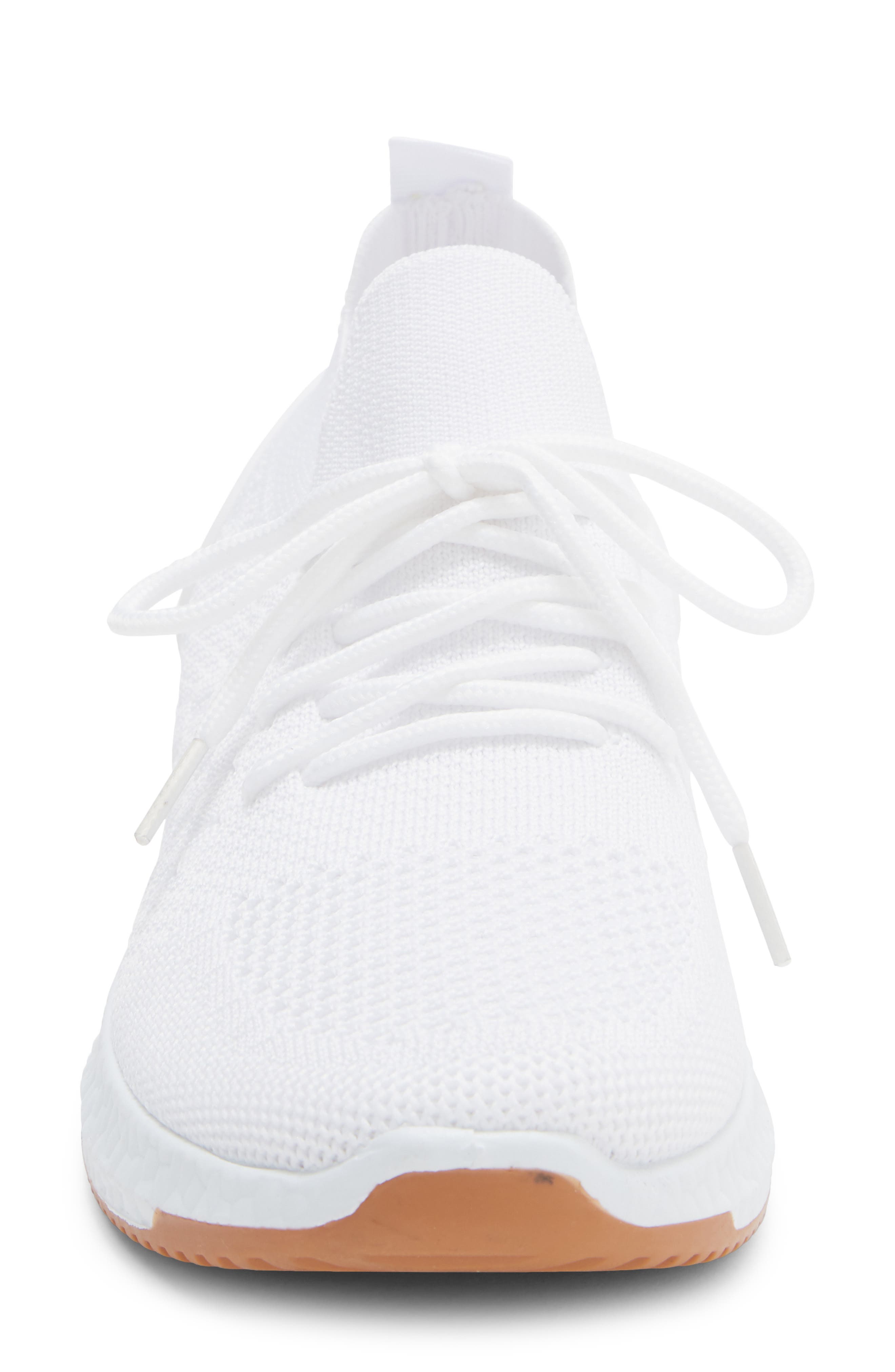 Tahari Knit Lace-Up Sneaker, Alternate, color, White/ Gum