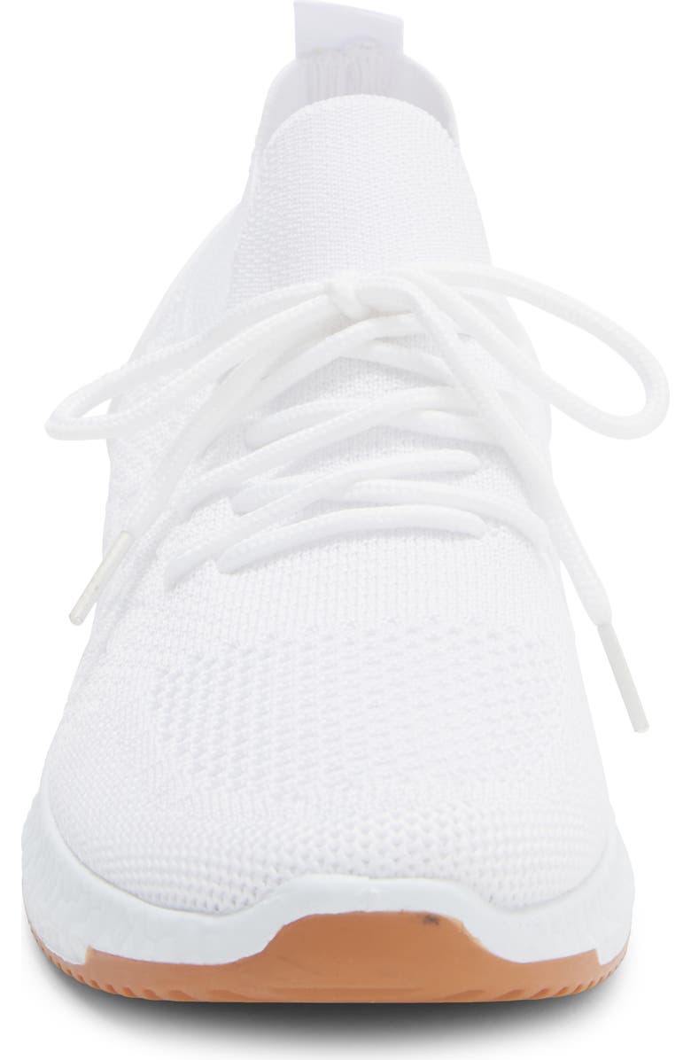 Tahari Knit Lace-Up Sneaker, Alternate, color, White/ Gum