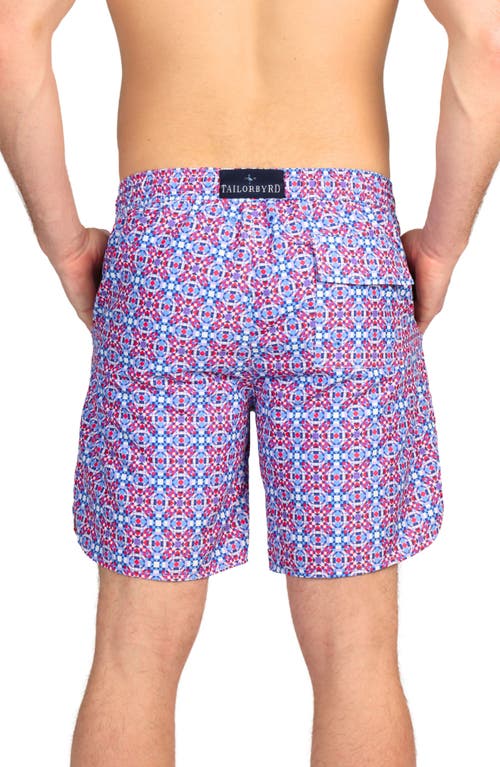 Tailorbyrd Kaleidoscope Print Swim Trunks In Multi
