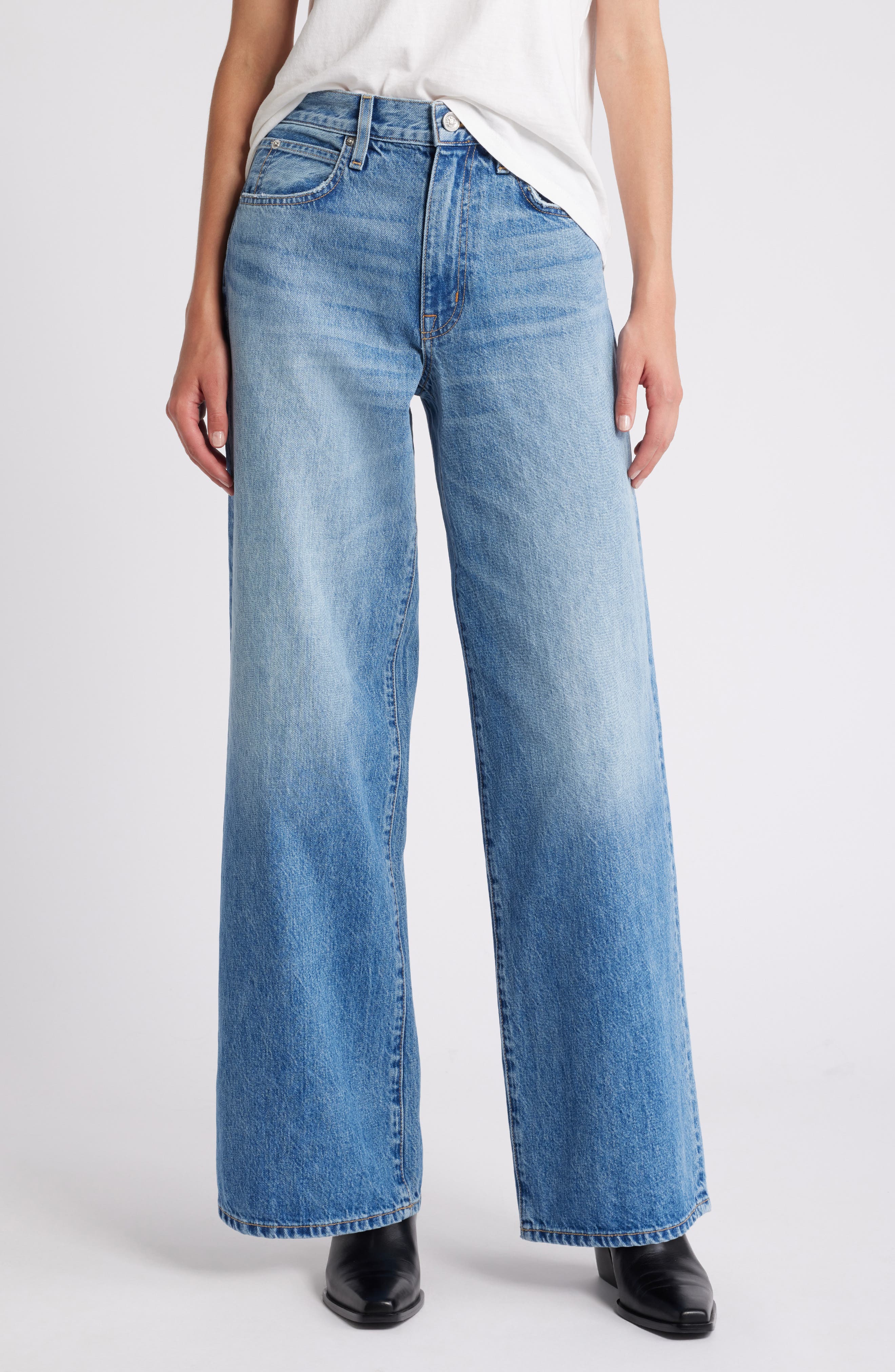 SLVRLAKE Selena High Waist Organic Cotton Wide Leg Jeans