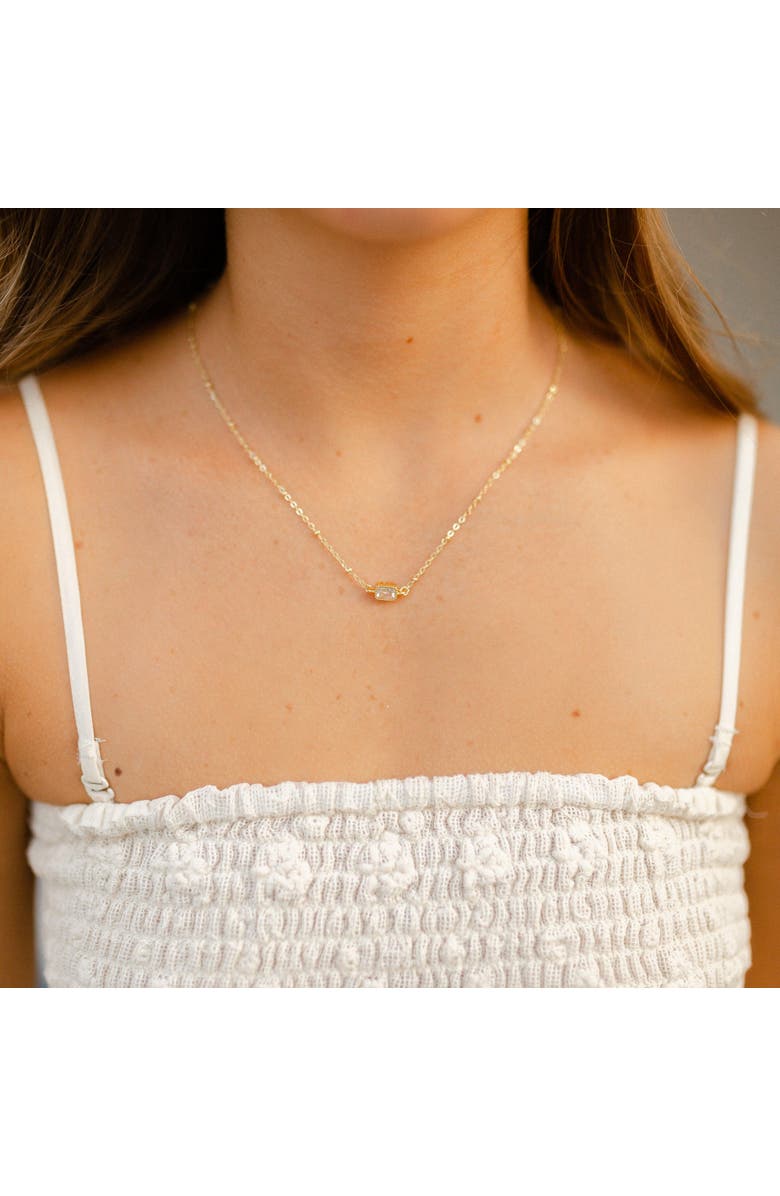 Ivy & Pearl Co. Delicate Solitaire Necklace, Alternate, color, Gold