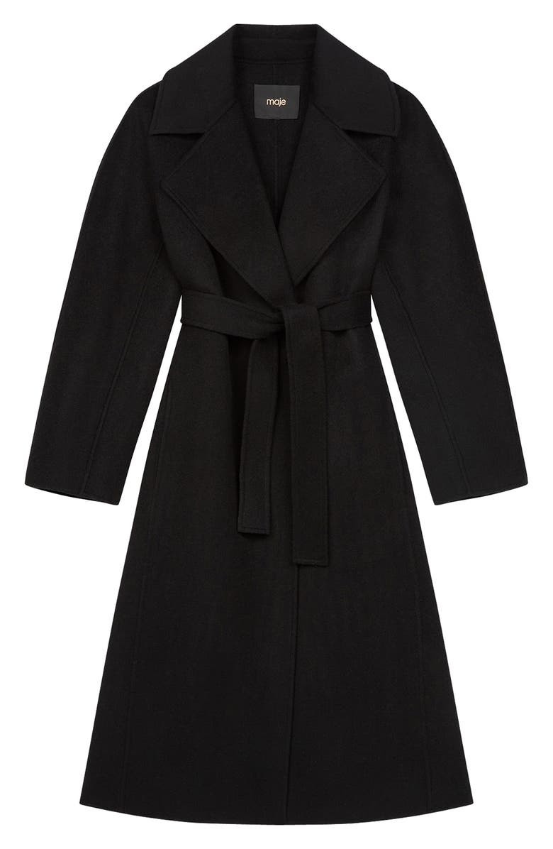 maje Gwenn Wool Blend Wrap Coat, Alternate, color,