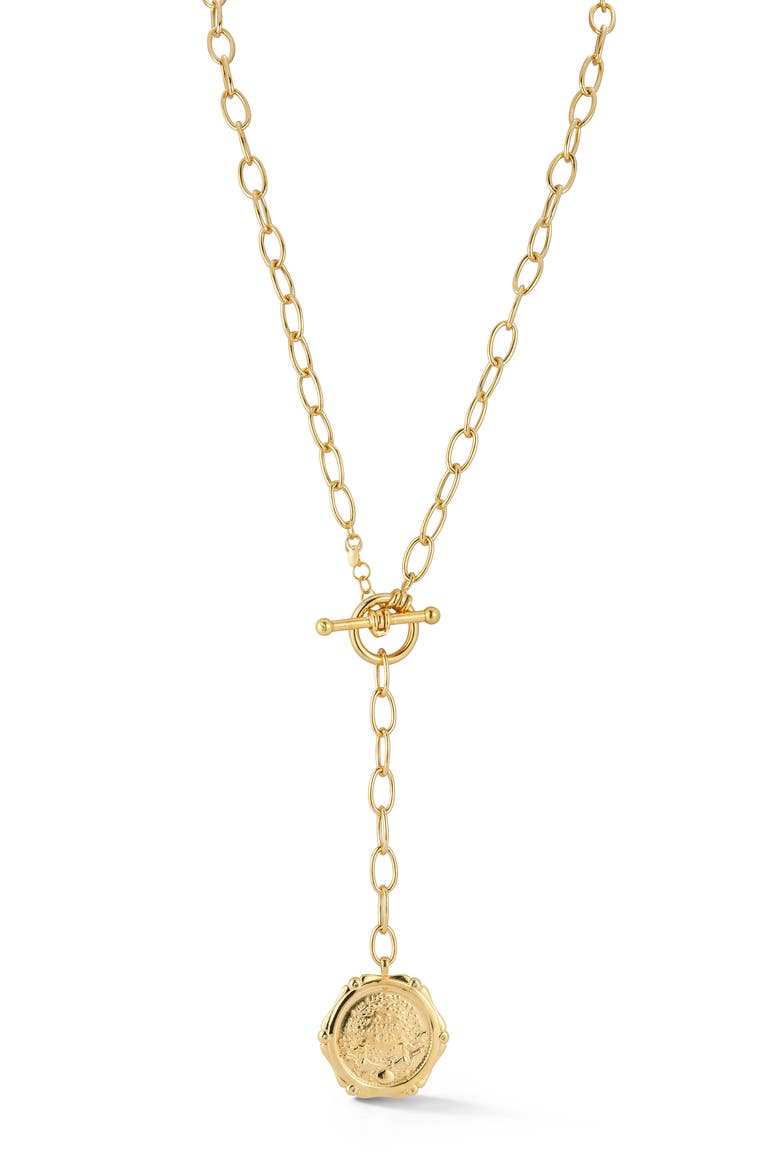 Coin Lariat Necklace, Alternate, color, GOLD