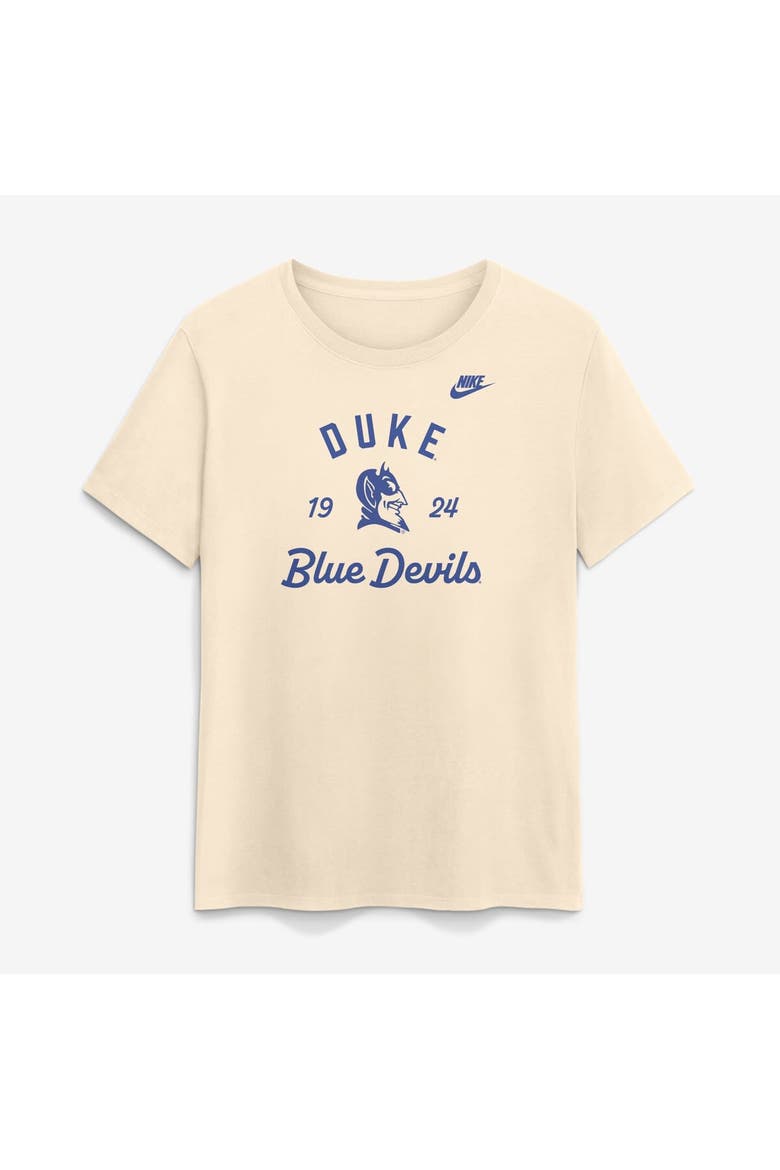 Women's Nike Natural Duke Blue Devils Legacy Team Name T-Shirt, Alternate, color, Natural