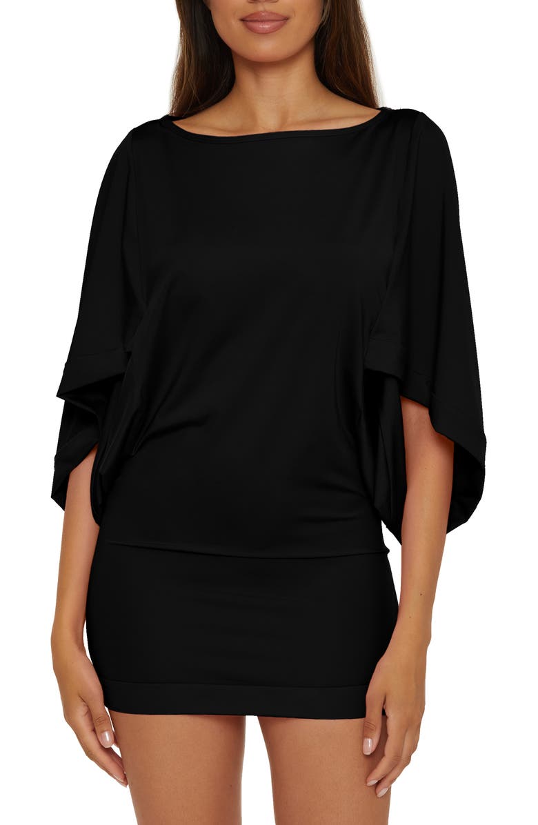 Trina Turk Classic Cover-Up Tunic, Main, color, Black
