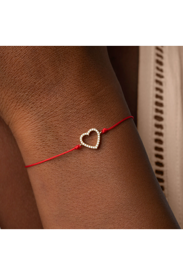 Enduring Affection Heart Red String Bracelet, Alternate, color, Red/Gold