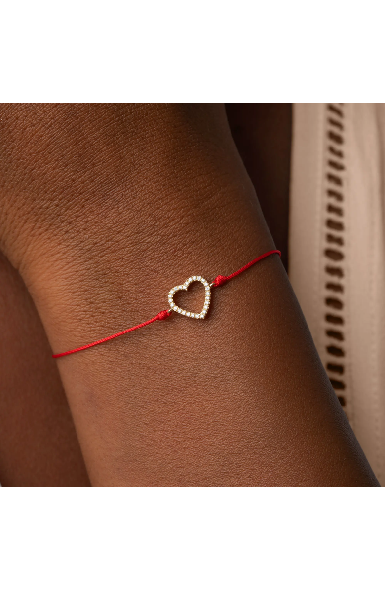 Karma and Luck Enduring Affection Heart Red String Bracelet, Alternate, color, Red/Gold