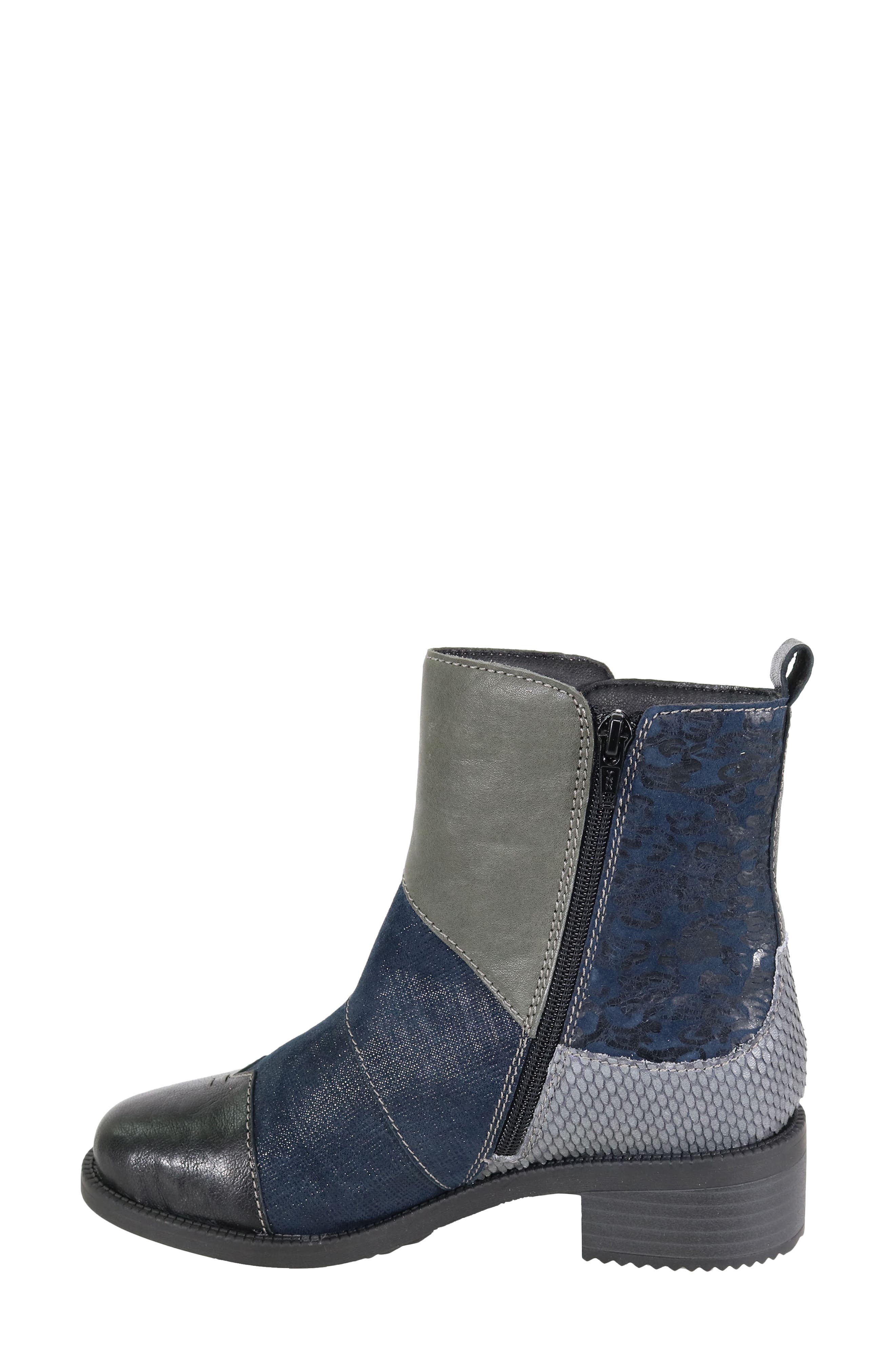 David Tate Swinger Cap Toe Bootie, Alternate, color, Black/ Grey/ Blue