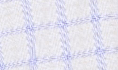 David Donahue Plaid Performance Sport Shirt In White