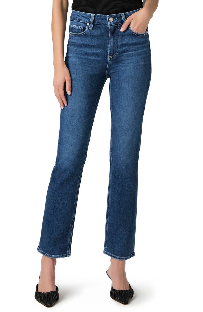 PAIGE Cindy High Waist Ankle Straight Leg Jeans, Main, color, Dresden
