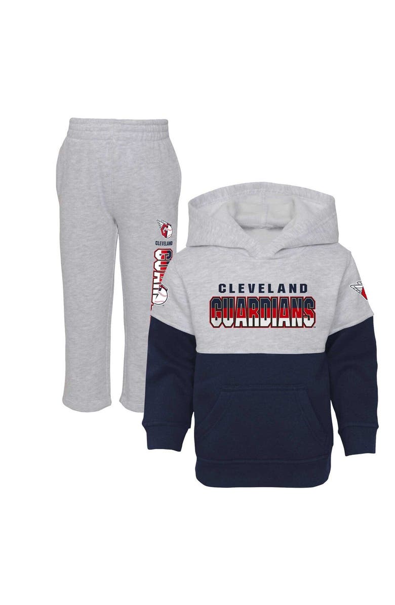 Outerstuff Toddler Navy/Heather Gray Cleveland Guardians Two-Piece Playmaker Set, Main, color, Navy