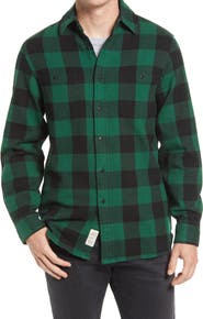 Schott NYC Buffalo Check Flannel Long Sleeve Button-Up Shirt
