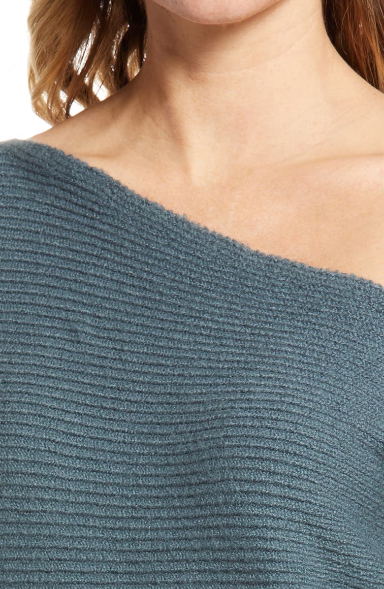 Treasure & Bond Ribbed One-Shoulder Pullover, Alternate, color, 