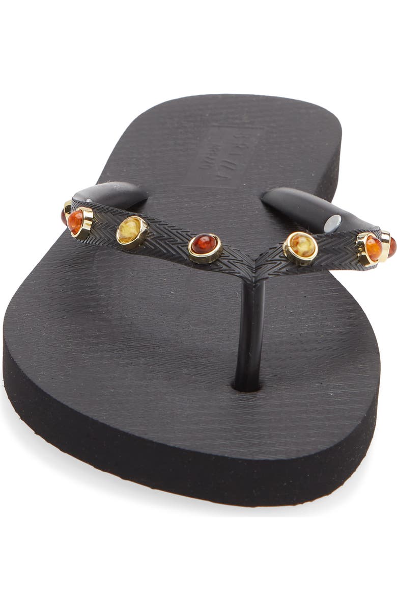 BRIZZA Stone Embellished Flip Flop, Alternate, color, Black
