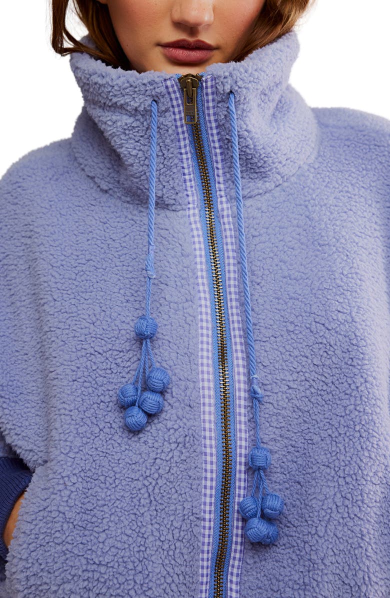 Free People Alpine High Pile Fleece Sweater, Alternate, color, Peri