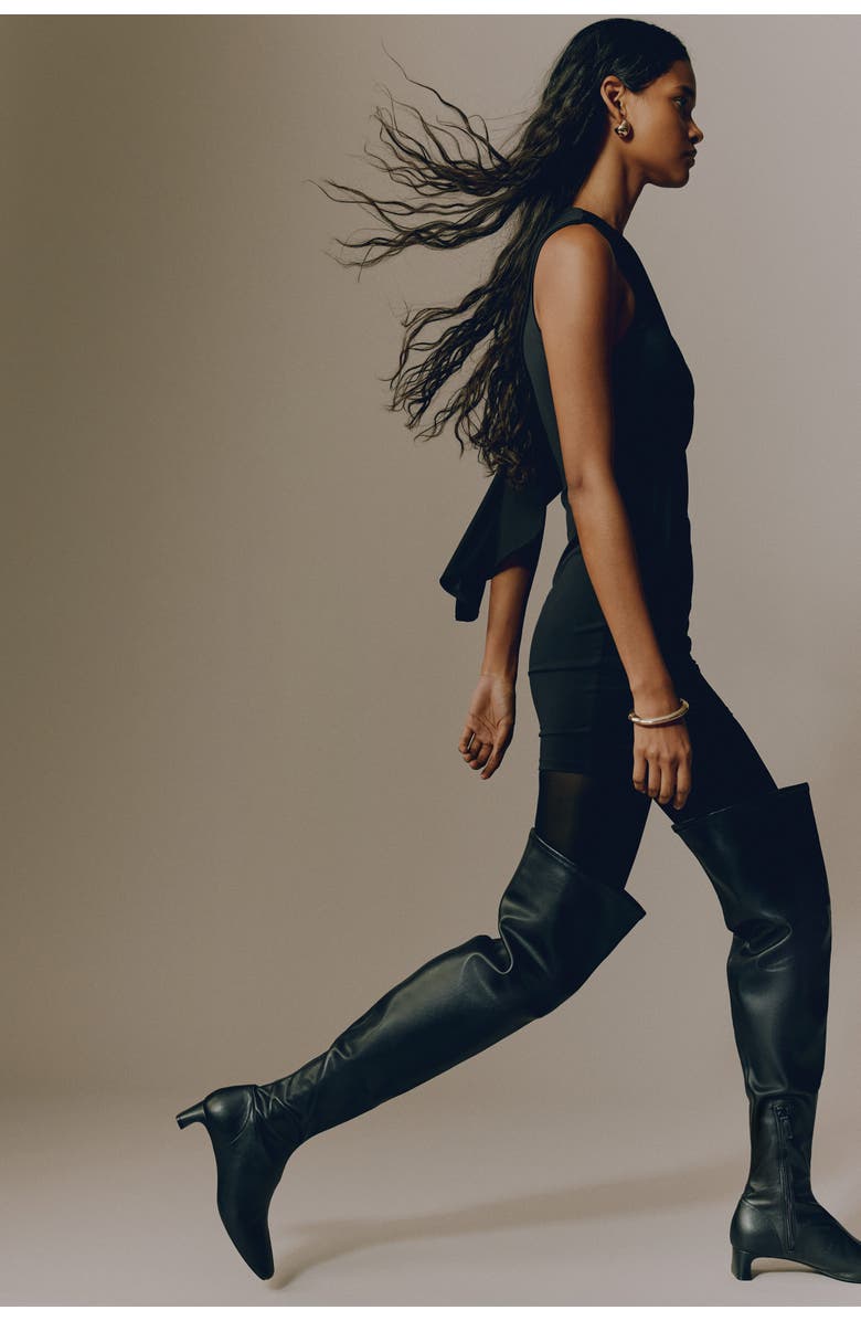 H&M Cape-detail Mini Dress, Alternate, color, 