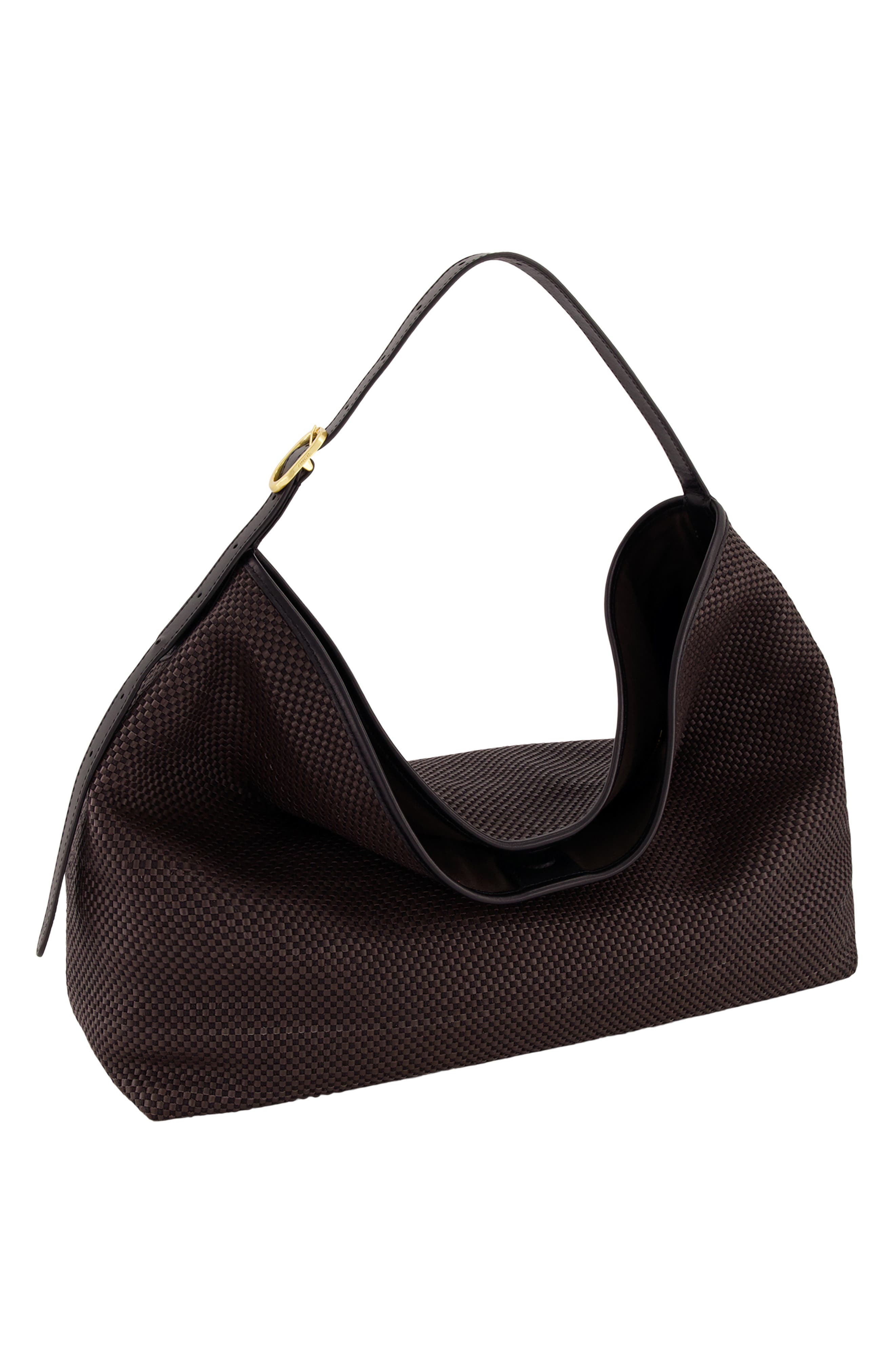Medium Vivian Woven Leather Hobo Bag, Alternate, color, CACAO