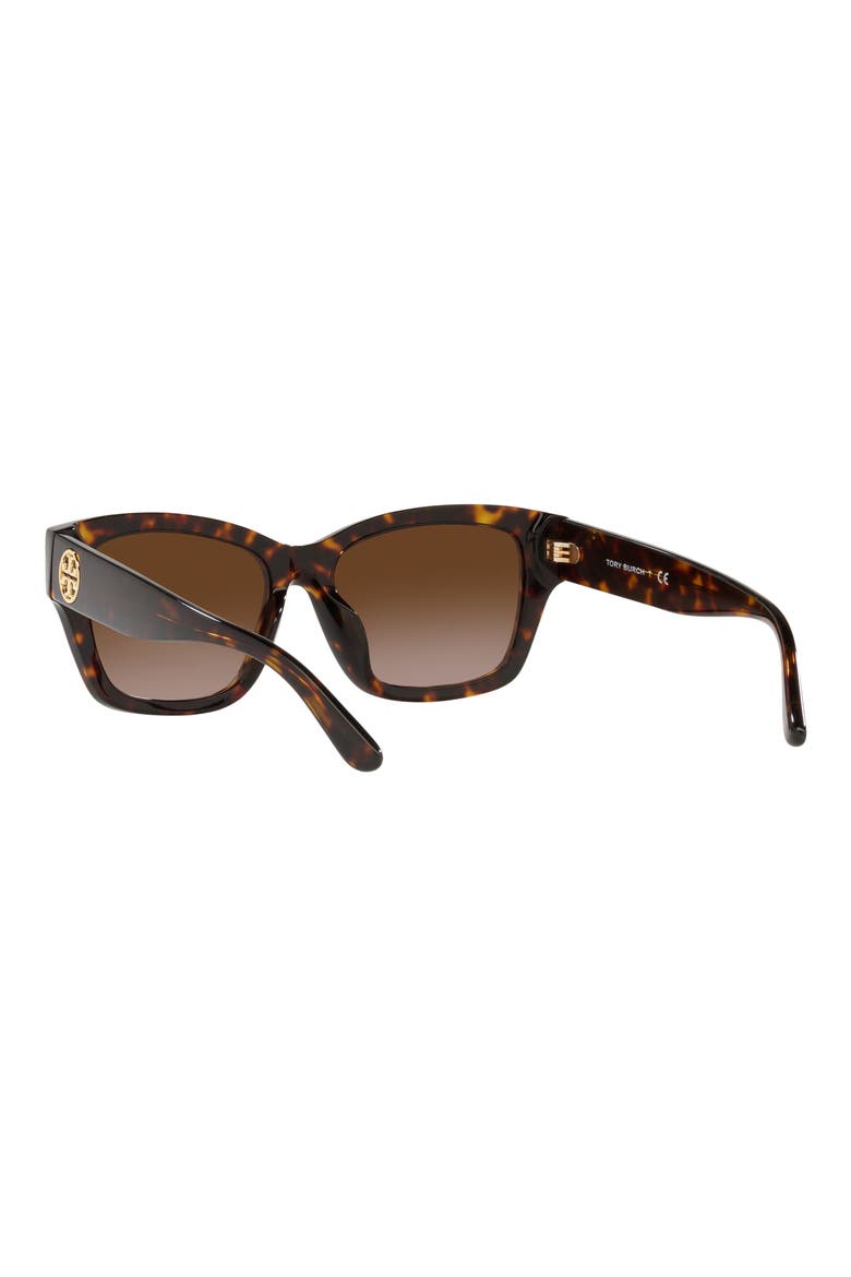 53mm Gradient Rectangular Sunglasses, Alternate, color, DARK TORT