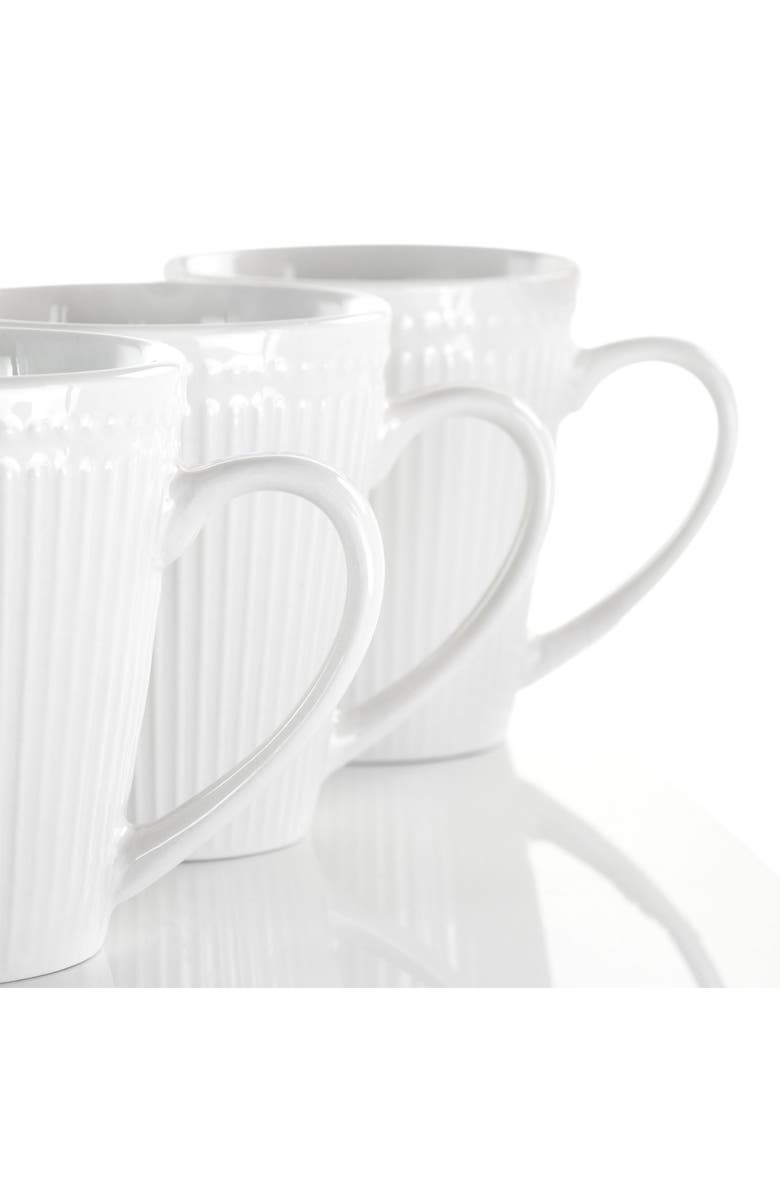 Elama Madeline 12 Piece Porcelain Mug Set, Alternate, color, White