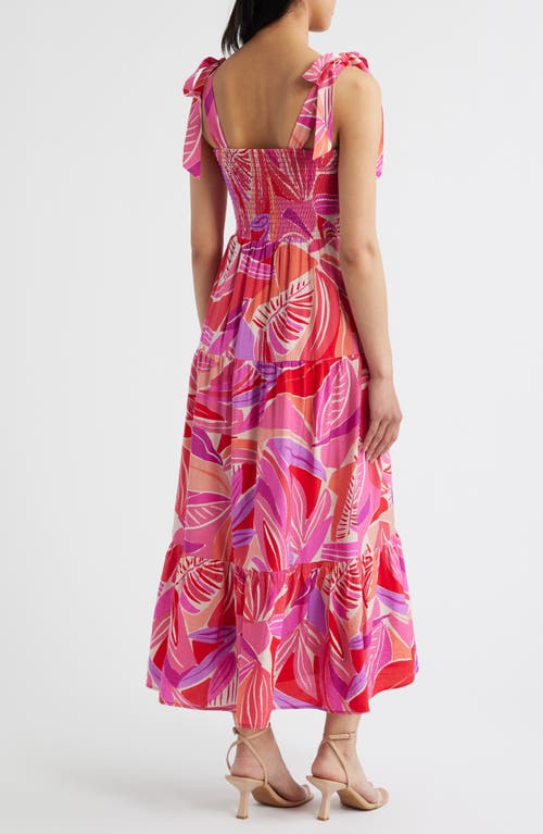 Sam Edelman Henri Palm Royal Smocked Maxi Sundress