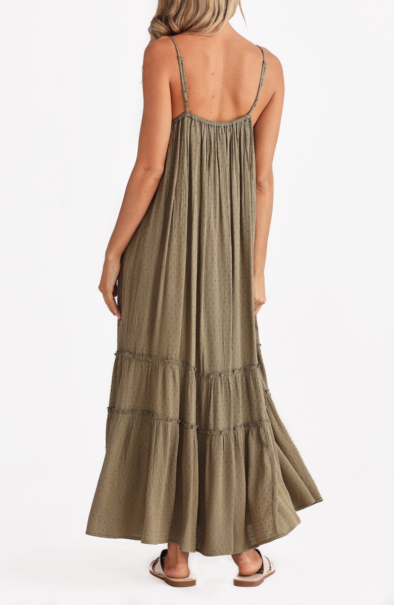 Talisman the Label Embroidered Lace Inset Maxi Dress, Alternate, color, Olive Dobby