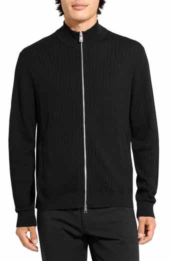 Theory Walton Cabled Cotton Zip Cardigan