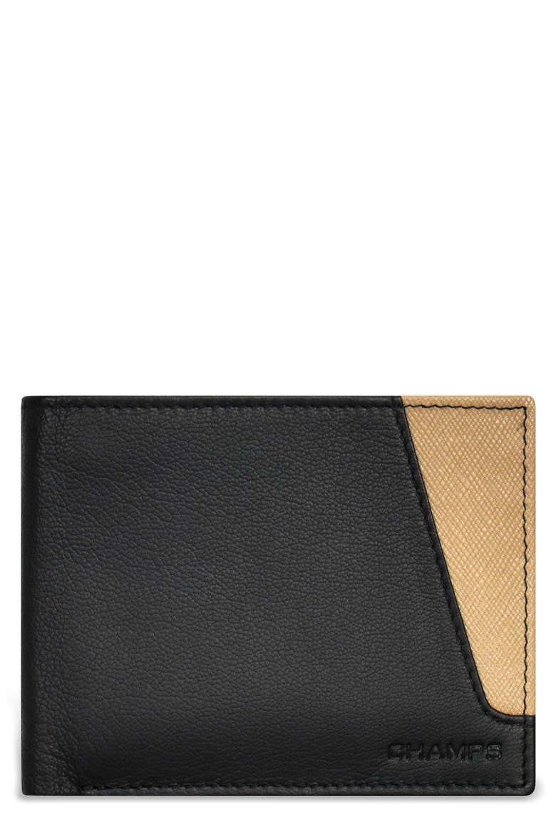 Iconic ID Flap Leather Bifold Wallet, Main, color, BLACK/ IVORY