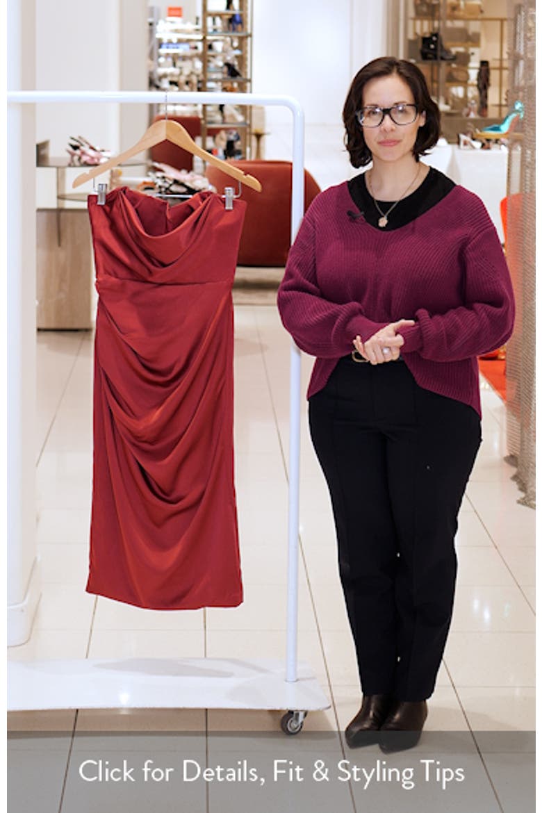 Santana Strapless Draped Satin Corset Cocktail Dress video