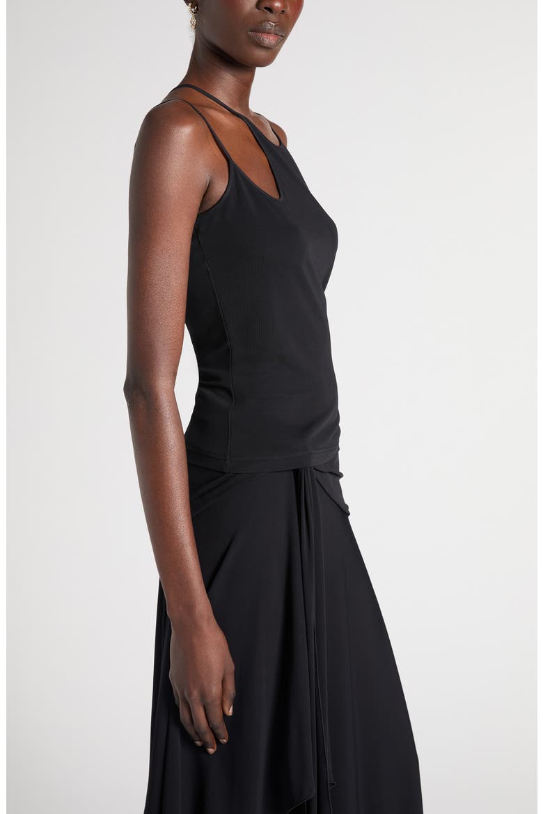 Asymmetric Jersey Camisole, Alternate, color, BLACK