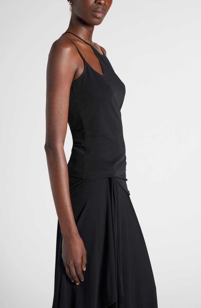 McQueen Asymmetric Jersey Camisole, Alternate, color, Black