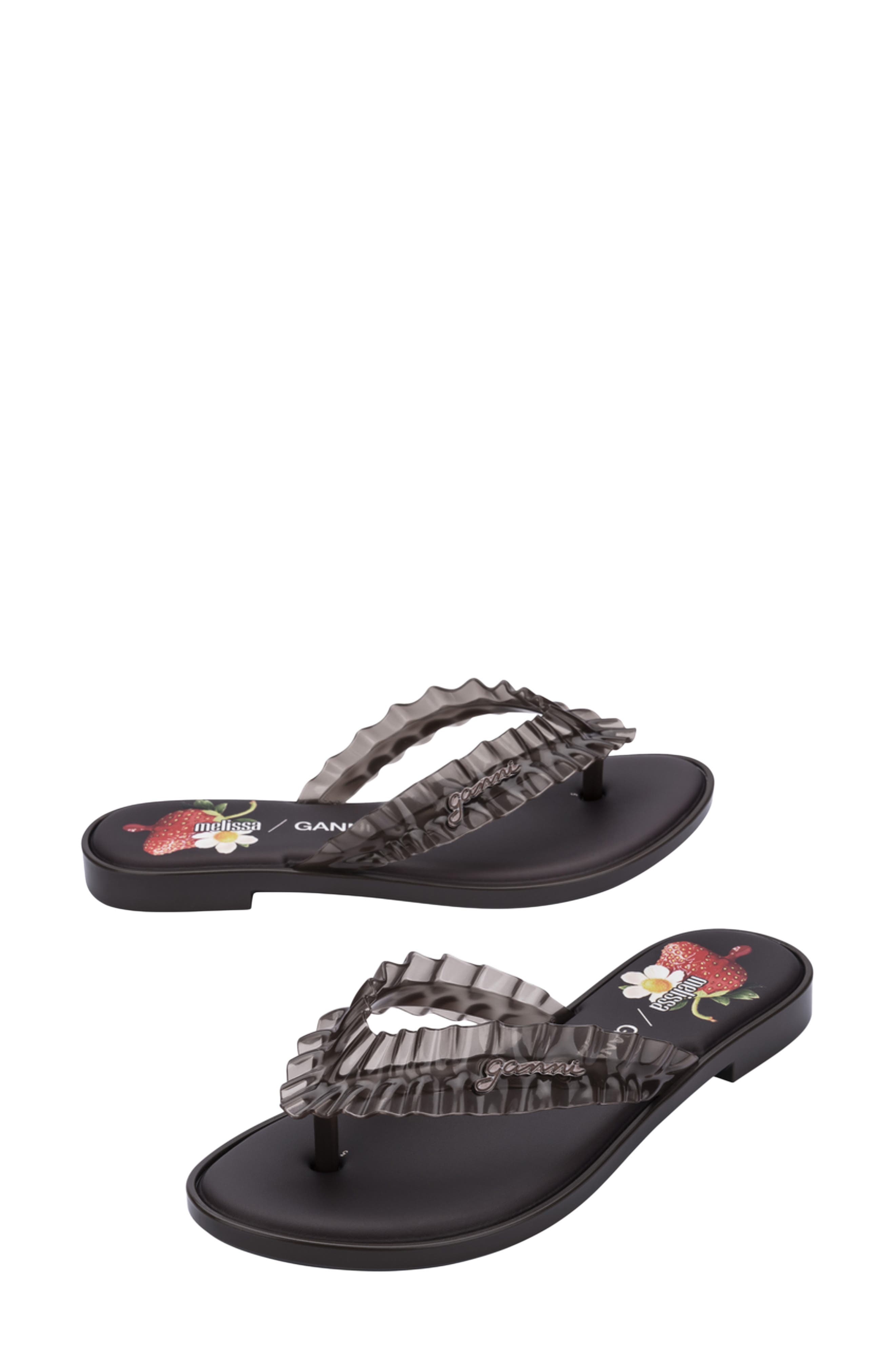 x Ganni Slim Flip Flop, Alternate, color, BROWN