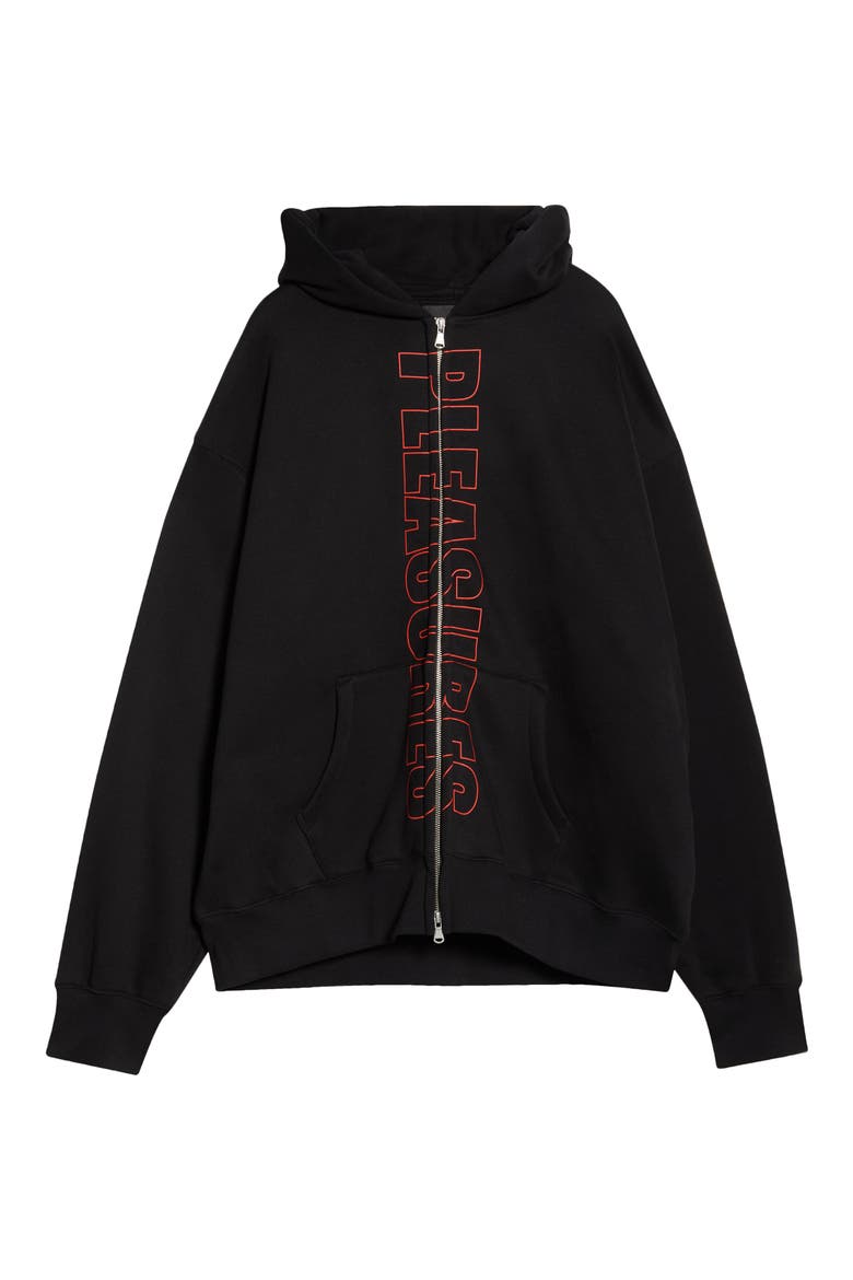 Impact Zip Graphic Hoodie, Alternate, color, BLACK