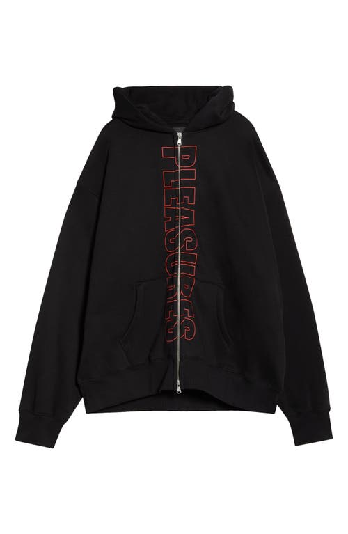 Pleasures Impact Zip Graphic Hoodie In Black
