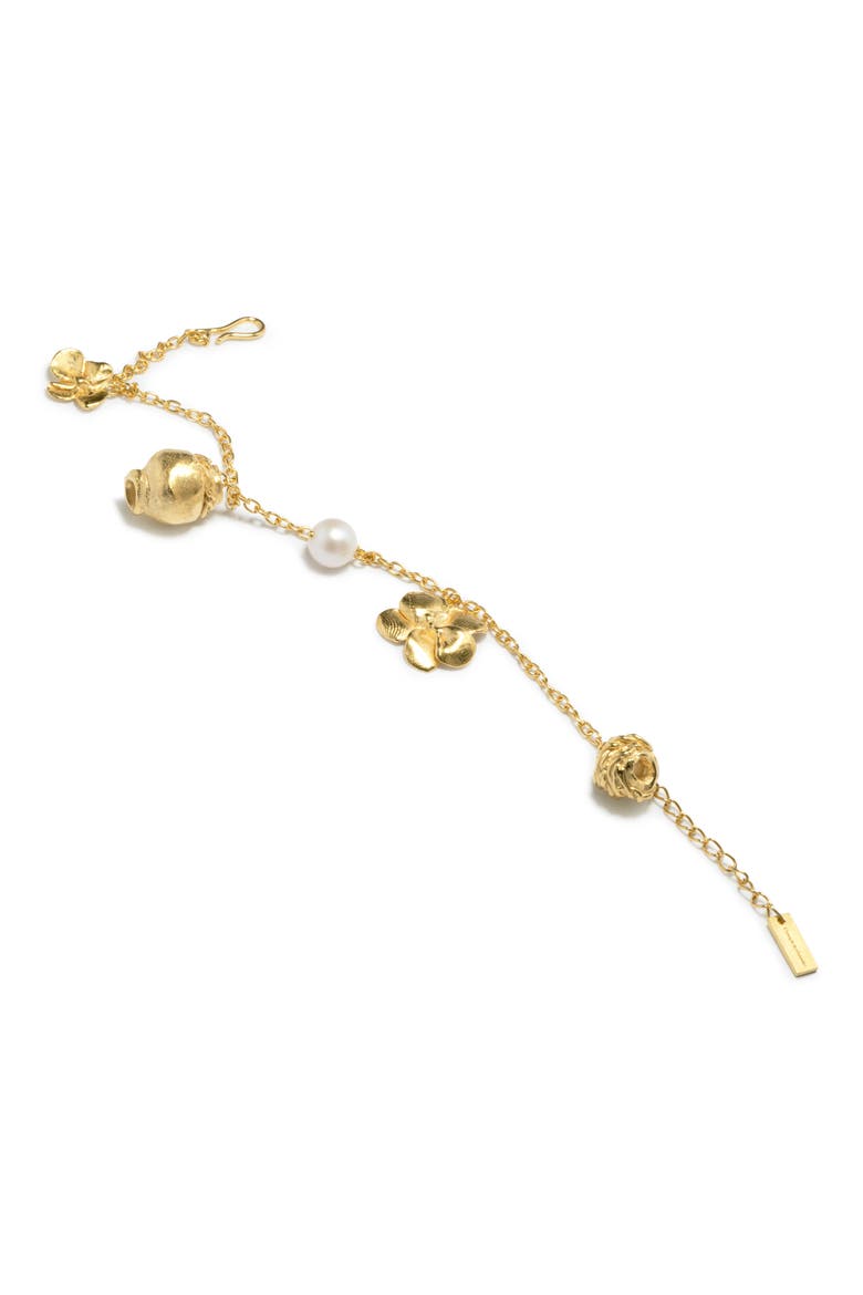 Tumbled Multi Charm Bracelet, Alternate, color, 18CT GOLD PLATED
