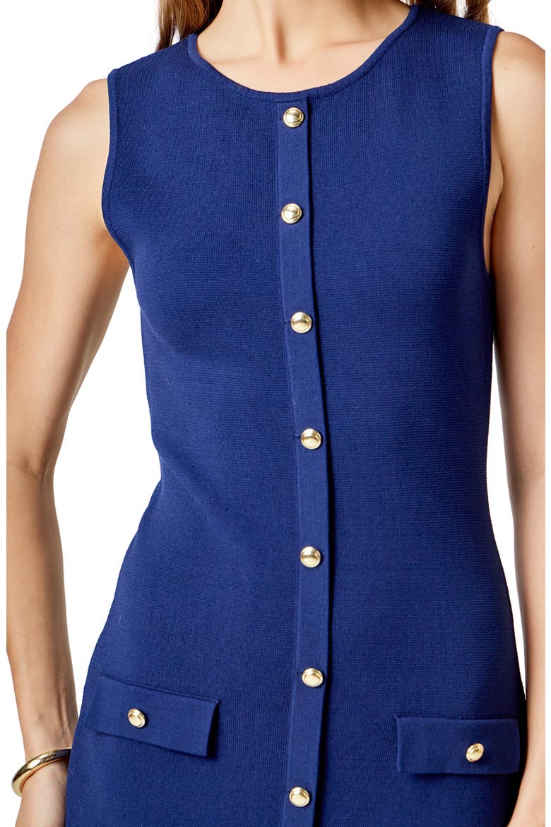 Sleeveless Knit Midi Dress, Alternate, color, NAVY